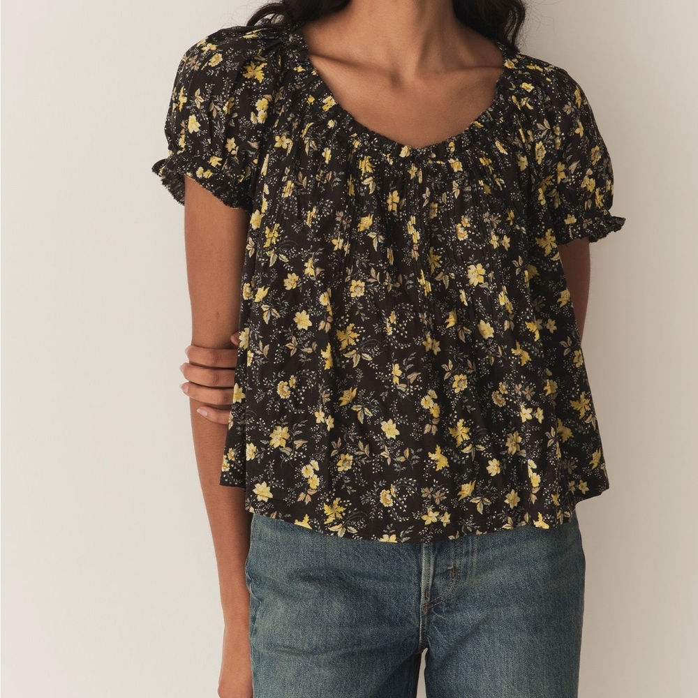 DÔEN Frederica Top - Noir Winding Blossoms - Size S